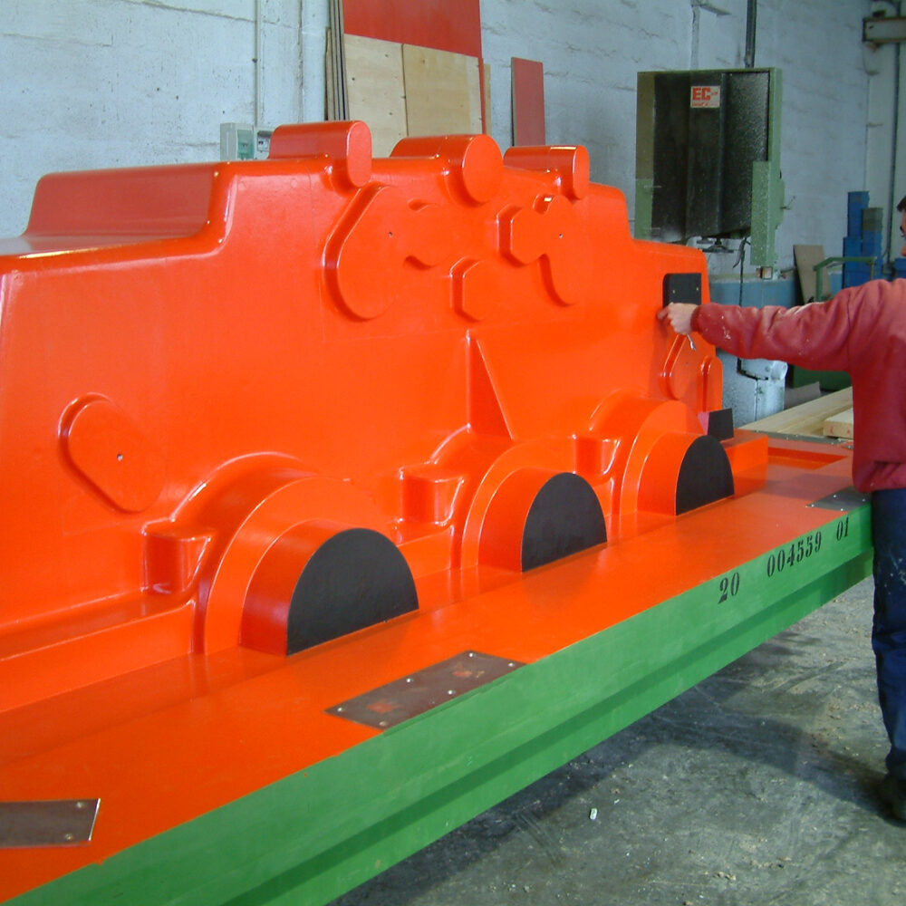 Molde de madera para pieza de fundición